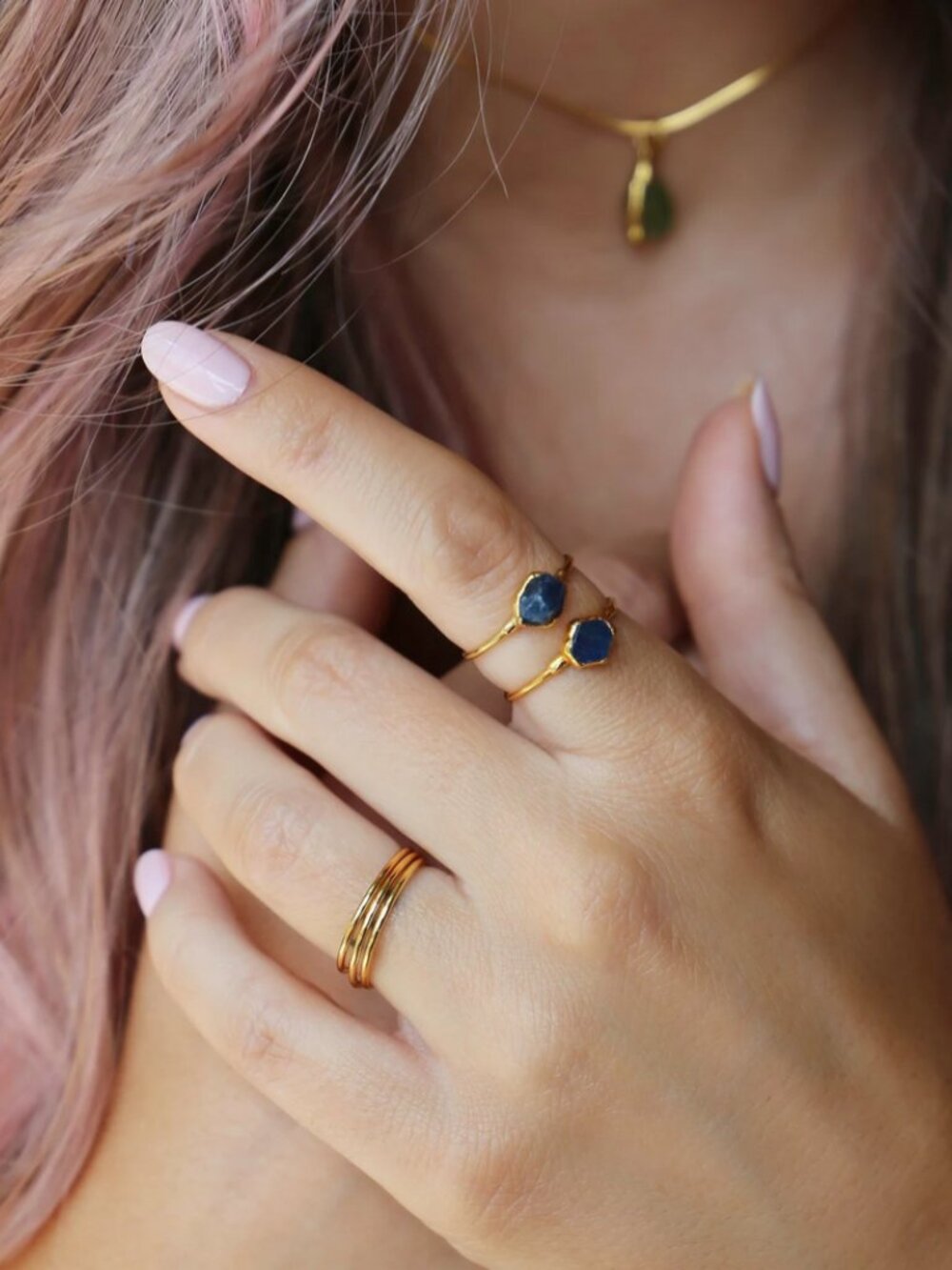 Ring Crush - Mini Raw Sapphire Ring -  - Size 5